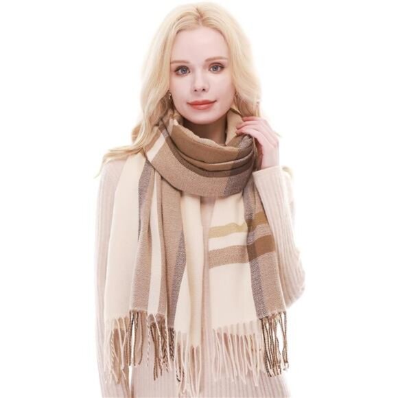 Plaid Scarf for Women Warm Large 012